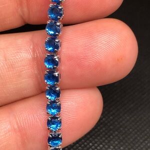 Blue Crystal Tennis Bracelet - Women's Jewelry